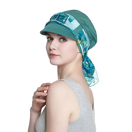 Pañuelo de Cabeza para Mujer Chemo Gorra de béisbol de algodón Sombrero de Sol Visera