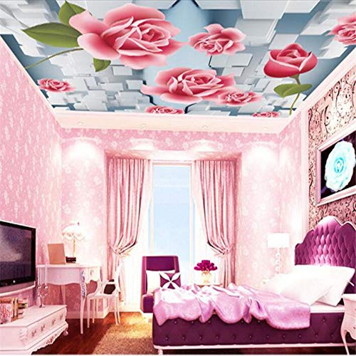 Papel pintado personalizado 3D Stereo Photo Mural Romántico Rosa Cubos Sala Zenith Fresco 3D Papel pintado pared 3D 200 W × 140 H cm