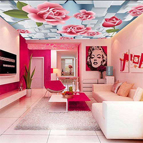 Papel pintado personalizado 3D Stereo Photo Mural Romántico Rosa Cubos Sala Zenith Fresco 3D Papel pintado pared 3D 200 W × 140 H cm