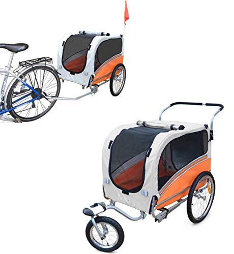 Papilioshop Argo Remolque Bici y Silla de Paseo para Perro Mascota (Anaranjado L)