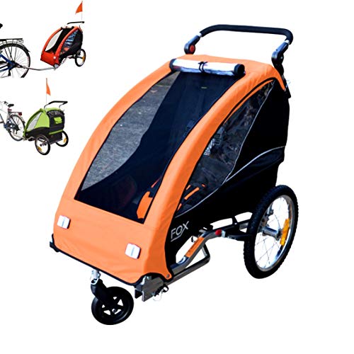 Papilioshop Fox - Remolque para el transporte de 1 niño en bicicleta (color naranja)