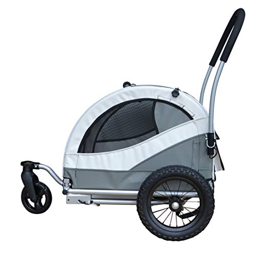 Papilioshop Kuma Remolque de Bicicleta y Carrito para Perro pequeño Mascotas (Gris)