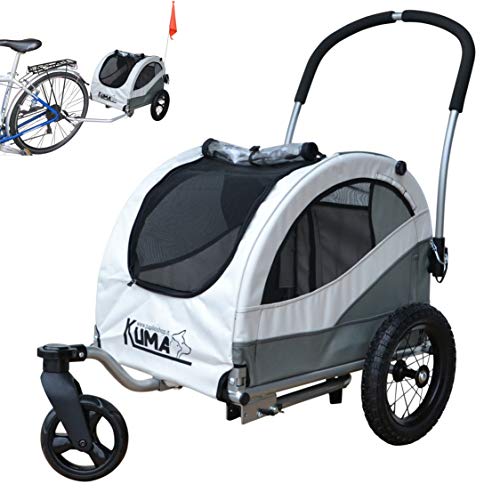 Papilioshop Kuma Remolque de Bicicleta y Carrito para Perro pequeño Mascotas (Gris)