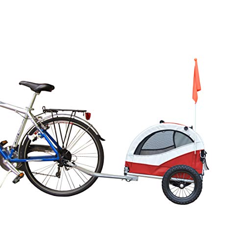 Papilioshop Kuma - Remolque para bicicleta de paseo o transporte de perros (rojo)
