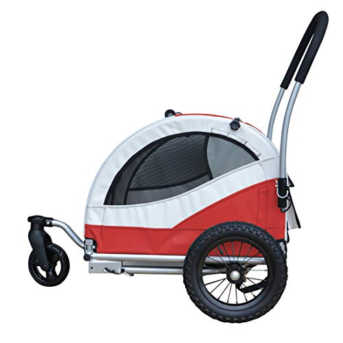 Papilioshop Kuma - Remolque para bicicleta de paseo o transporte de perros (rojo)