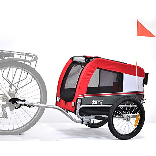 Papilioshop Zeta - Remolque para bicicleta, cochecito, transporte de perros, animales (rojo S)