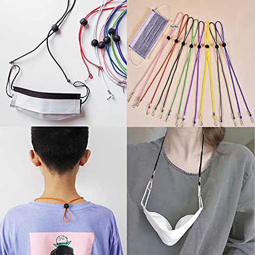 Paquete de 10 cordones para máscara de longitud ajustable,antipérdida para cadena fija.Gancho de extensión para protectores de oídos Reutilizables agarraderas ajustables para los oídos.