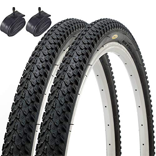 Par de Fincci Híbrida Neumáticos de Bicicleta de Montaña Cubiertas 26 x 2,125 y Schrader Tubos Interiores