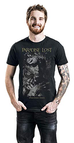 Paradise Lost Draconian Times 2020 Hombre Camiseta Negro XL, 100% algodón, Regular