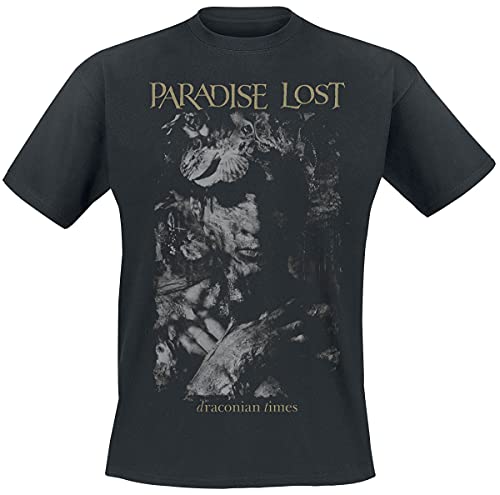 Paradise Lost Draconian Times 2020 Hombre Camiseta Negro XL, 100% algodón, Regular