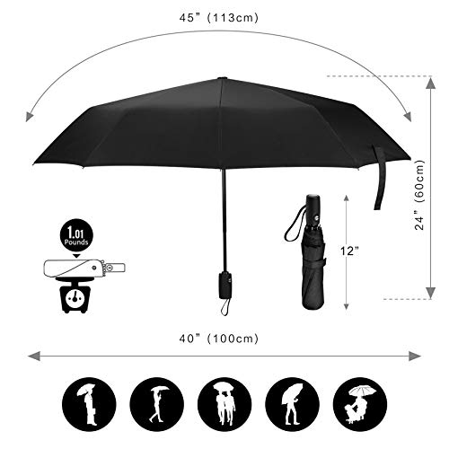 Paraguas AMVUZ Abre/Cierra Automático Paraguas de Lluvia para el Viaje a Prueba de Viento