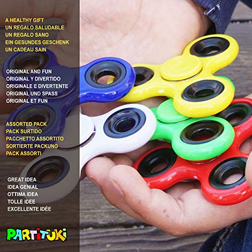 Partituki Pack de 5 Spinners de Metal. Idea Genial para Regalos de Cumpleaños para los Niños de la Clase, Regalos de Comuniones, Bodas…
