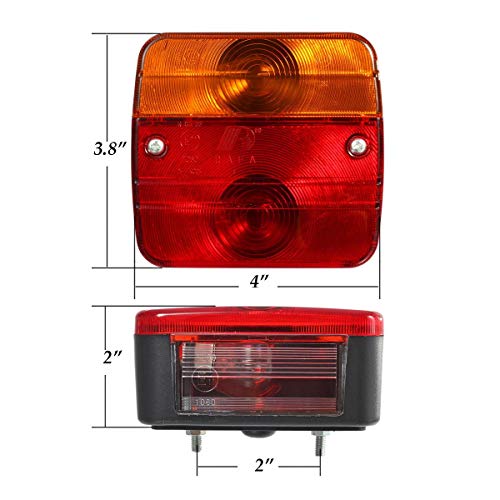 PARTSAM 2X Luces traseras para Remolque,12V, para Panel de Control de iluminación, Piloto Trasero Luz de Matrícula Placa Trasera Luz de Freno Compatible con Camión Van Caravana etc.