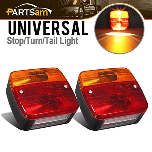 PARTSAM 2X Luces traseras para Remolque,12V, para Panel de Control de iluminación, Piloto Trasero Luz de Matrícula Placa Trasera Luz de Freno Compatible con Camión Van Caravana etc.