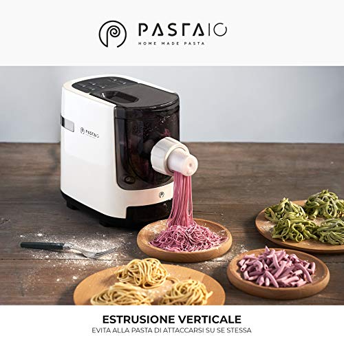 PastAIO | Máquina de pasta fresca y para masas, hasta 800 g de pasta por ciclo, pesado automático, 7 discos incluidos para 10 tipos de pasta, 180 W