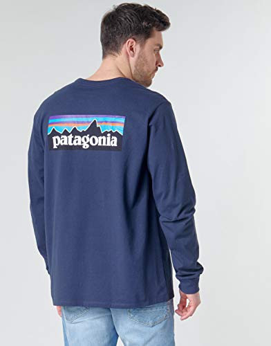 Patagonia M's L/S P-6 Logo Responsibili-tee Camiseta, Classic Navy, XL para Hombre