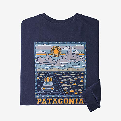 Patagonia M's L/S Summit Road Responsibili-tee Camiseta, Hombre, Classic Navy, XS