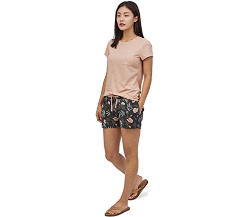 Patagonia W's Island Hemp Baggies Shorts Pantalón Corto, Mujer, Fiber Flora Multi Big: Ink Black, S