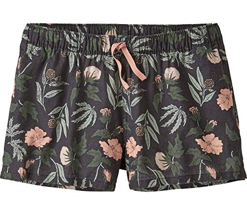 Patagonia W's Island Hemp Baggies Shorts Pantalón Corto, Mujer, Fiber Flora Multi Big: Ink Black, S