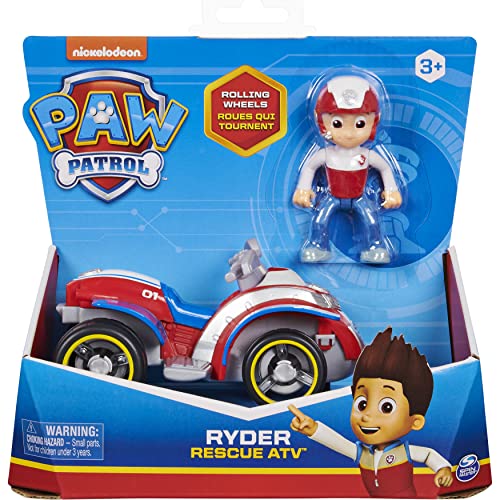 PAW PATROL Ryder’s Vehicle with Collectible, for Kids Aged 3 and up Ryder's Rescue ATV vehículo con Figura Coleccionable, para niños de 3 años en adelante, Color Ryder, X-Large (Spin Master 6060755)