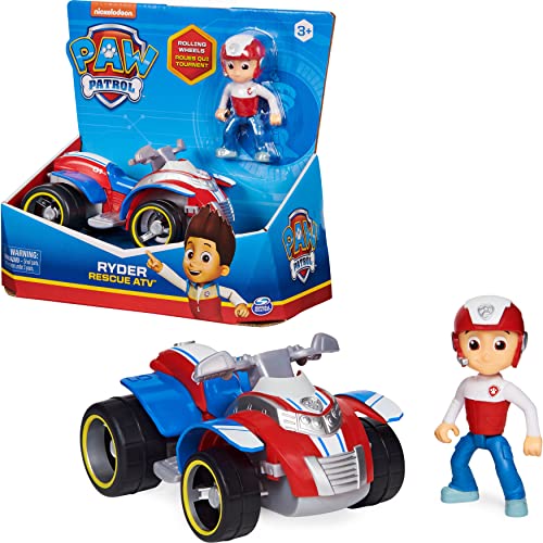 PAW PATROL Ryder’s Vehicle with Collectible, for Kids Aged 3 and up Ryder's Rescue ATV vehículo con Figura Coleccionable, para niños de 3 años en adelante, Color Ryder, X-Large (Spin Master 6060755)