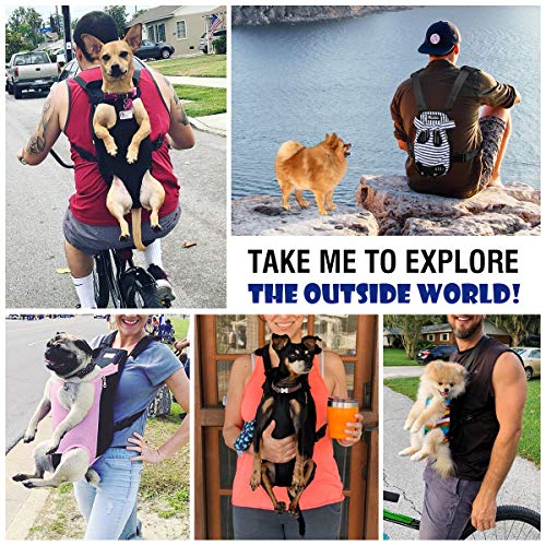 Pawaboo Mochila del Perro, Bolso para Mascotas, Adjustable Bolsa Delantera para Perros, Bolsas de Transporte de Mascotas para Viajar/Senderismo, Talla M, Negro