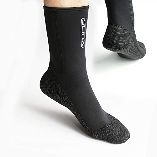 PAWHITS - Calcetines de neopreno de 3 mm, térmicos, antideslizantes, unisex - para buceo, esnórquel, natación, surf, navegación, kayak, Unisex, ., negro, S