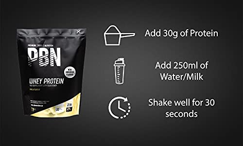 PBN Premium Body Nutrition - Proteína de suero de leche en polvo, 1 kg (Paquete de 1), sabor Vainilla, sabor optimizado