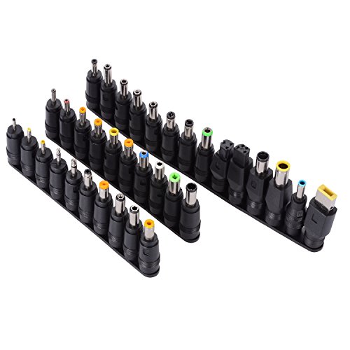 PChero 34pcs Universal Laptop Notebook Entrada DC Plug Set Jack Tips para Lenovo Toshiba DELL y la mayoría de portátiles