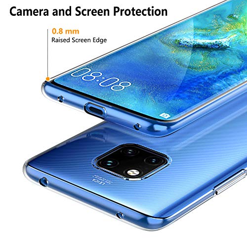 Peakally Funda Huawei Mate 20 Pro, Transparente Silicona Funda para Huawei Mate 20 Pro Carcasa Flexible Claro Ligero TPU Fundas [Antideslizante] [Resistente a arañazos] -Transparente