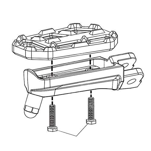 Pedal de motocicleta,1 Par De ReposapiéS Seguridad Pedal para aumentar la base Para Motocicleta Pedales Placas Pie AleacióN Aluminio Cnc Aptos Dl650 Dl1000 V ‑ Strom 650Xt / 1000Xt(negro)