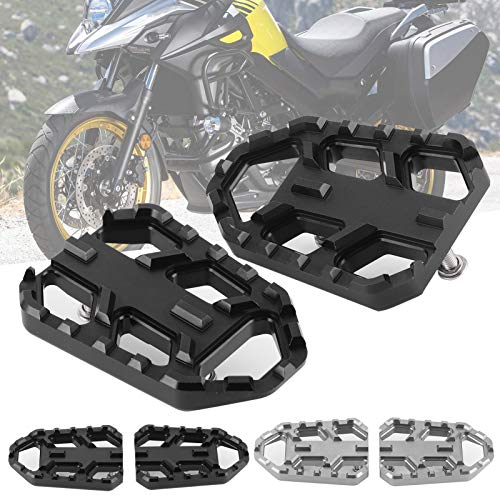 Pedal de motocicleta,1 Par De ReposapiéS Seguridad Pedal para aumentar la base Para Motocicleta Pedales Placas Pie AleacióN Aluminio Cnc Aptos Dl650 Dl1000 V ‑ Strom 650Xt / 1000Xt(negro)