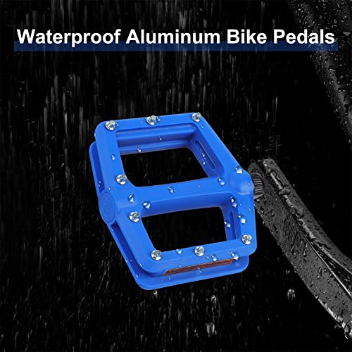 Pedales de bicicleta de montaña ligeros Tacos de bicicleta Plataforma antideslizante para carretera MTB 9/16" (azul)