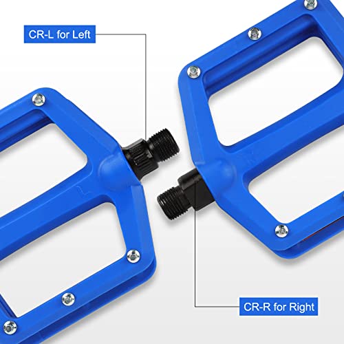 Pedales de bicicleta de montaña ligeros Tacos de bicicleta Plataforma antideslizante para carretera MTB 9/16" (azul)