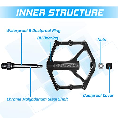 Pedales de bicicleta, Pedales con aleación de aluminio para bicicleta montañera, bicicleta de carretera, bicicleta de ciudad compatible con MTB, Shimano, híbrido Inoxidable y Resistente al polvo