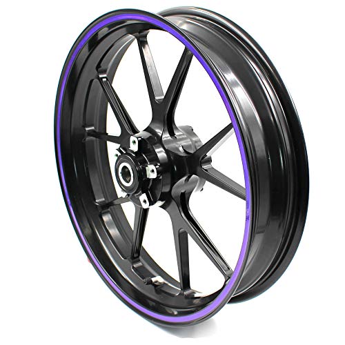 Pegatina para la llanta ancho 7mm cromo hologramma con herramienta de montaje 16" 17" 18" 19" montaje tira decorativa para motocicleta, coche, bicicleta (holograma morado)