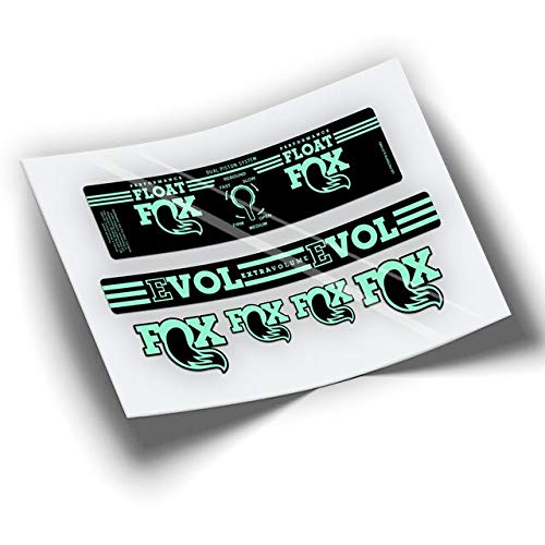 Pegatinas Amortiguador Fox Float Performance Series EVOL BTT MTB Bike Vinilo Vinyl (Verde Menta)