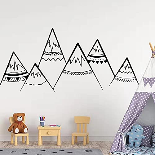 Pegatinas de pared de vinilo de montaña de estilo nórdico extraíbles para decoración de habitación de bebé pegatinas de pared calcomanías murales de arte A5 85x43cm