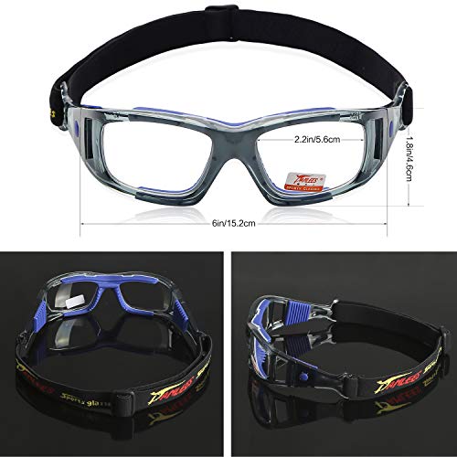 PELLOR Gafas de Deporte, Adultos Gafas Protectoras Niño Gafas de Seguridad Deportiva Adjustable para los Amantes de Fútbol Baloncesto Tenis