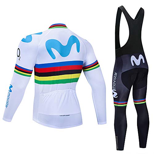 PENGFEICI Conjunto de Maillots de Ciclismo para Invierno, Ropa de Bicicleta térmica de Equipo Profesional para Hombres, Bicicleta Pantalones con 3D Gel Acolchado