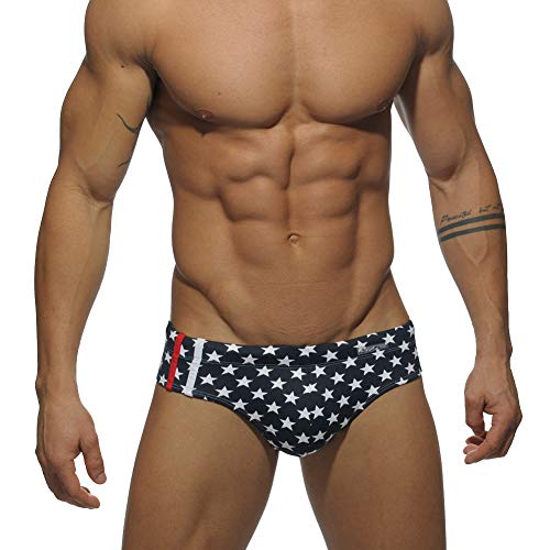 PengGengA Bañadores De Natación para Hombre Slip Surf Calzoncillos Trajes De Baño con Cordón Adjustable Estrella M