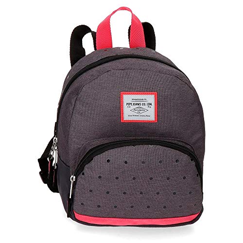 Pepe Jeans Molly - Mochila de Paseo, Poliéster, 7.7 l, Gris, 22 x 25 x 14 cm