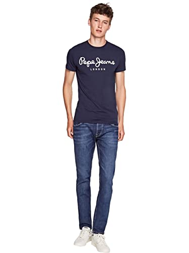 Pepe Jeans Original Stretch Camiseta, Azul (Navy 595), Large para Hombre