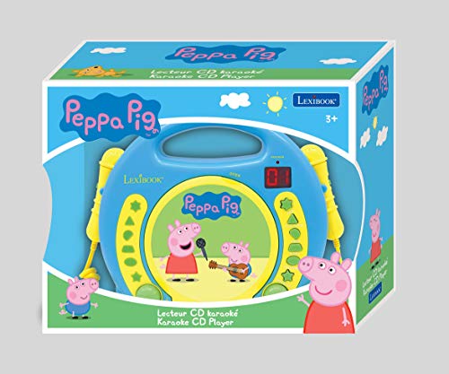 Peppa Pig - Lector CD con 2 micrófonos, infantil (Lexibook RCDK100PP)