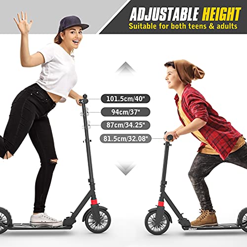 Peradix Patinete para Niños y Adultos, Patinete Scooter Plegable con Freno y Transportación Fácil, Manillar Ajustable de 4 Niveles Adecuado para Distinta Edad, Patinete Adulto con Máxima Carga 100 KG