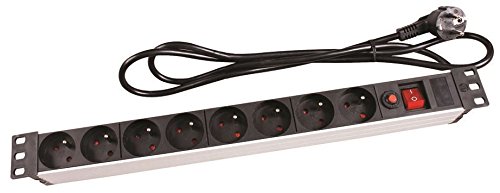 Perel 37331 - Bloque 8 sockets para el montaje de 19"