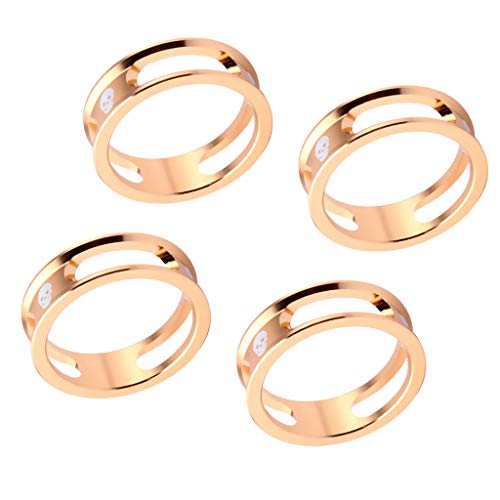 perfeclan Espaciador De Auriculares De Bicicleta, 4 Piezas Juego De Separador De Auriculares De Aleación De Aluminio Juego De Bicis Lavadora De Horquilla De Vás - Oro