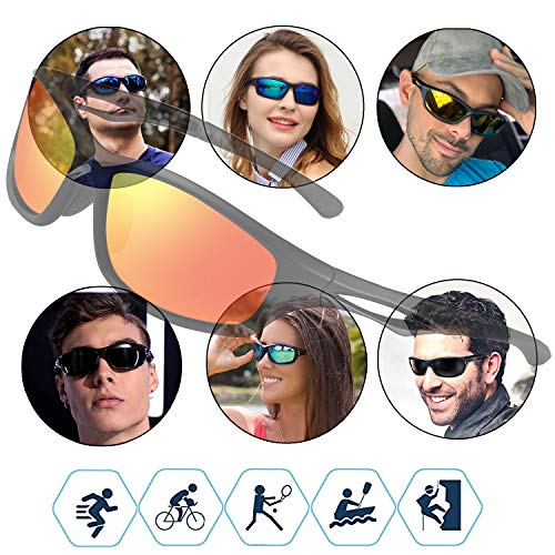 Perfectmiaoxuan Gafas de sol polarizadas para hombre mujer/Golf de pesca fresco Ciclismo El golf Conducción Pescar Alpinismo Deportes al aire libre Gafas de sol (B/red)