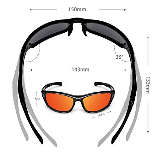 Perfectmiaoxuan Gafas de sol polarizadas para hombre mujer/Golf de pesca fresco Ciclismo El golf Conducción Pescar Alpinismo Deportes al aire libre Gafas de sol (B/red)