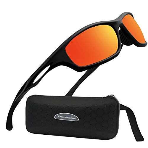 Perfectmiaoxuan Gafas de sol polarizadas para hombre mujer/Golf de pesca fresco Ciclismo El golf Conducción Pescar Alpinismo Deportes al aire libre Gafas de sol (B/red)